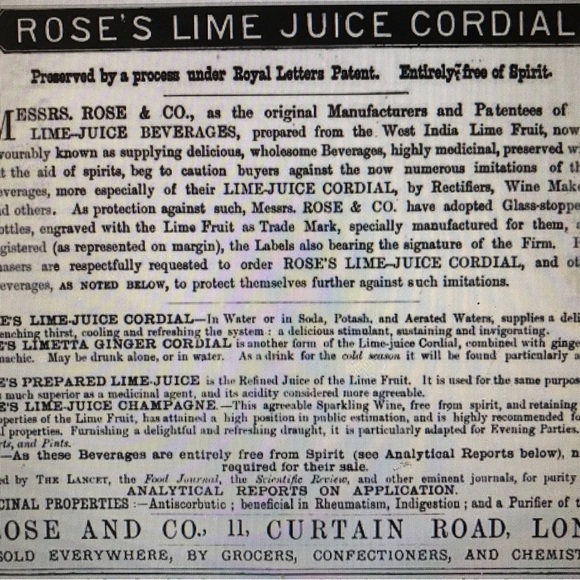 Other Vintage Original Rose Lime Juice Bottle L Rose Co Ltd Poshmark